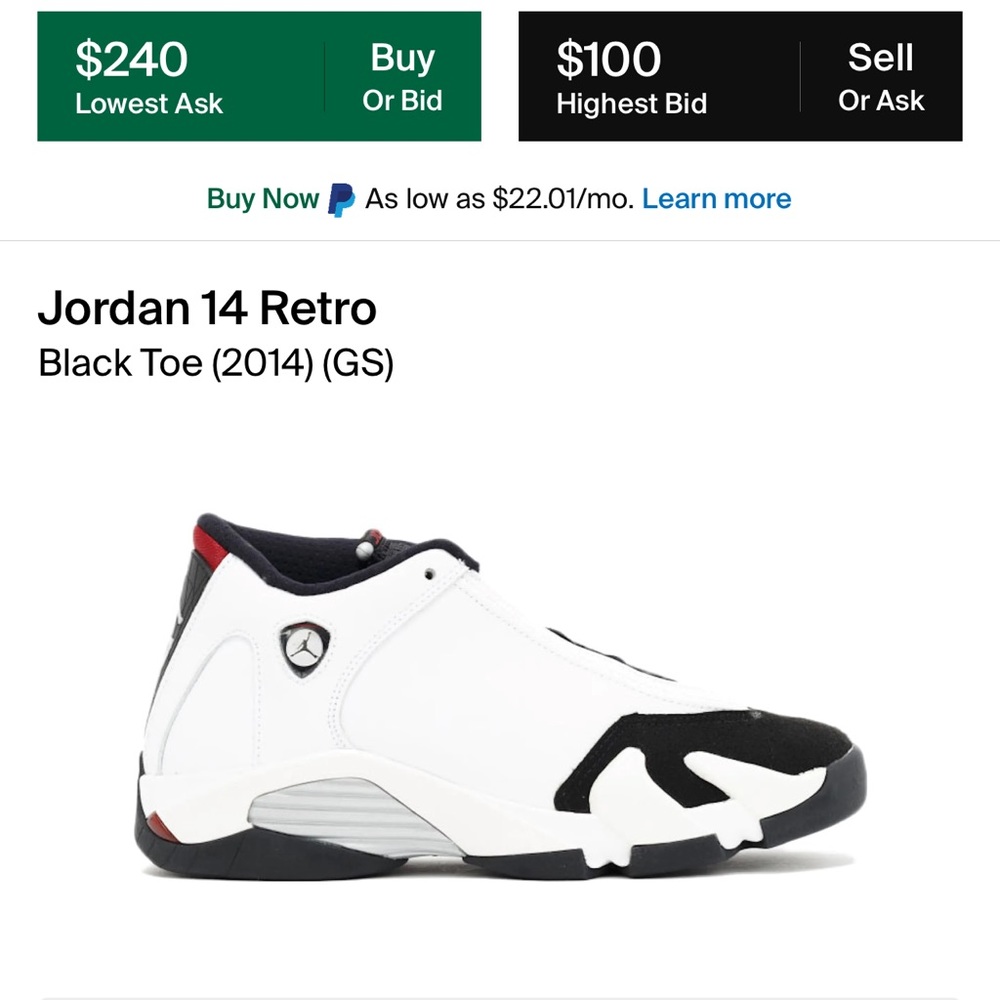 Jordan 14 Black Toe